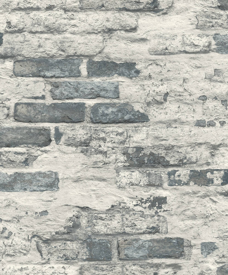 media image for Asperia Concrete Brick Effect Wallpaper in Grey/White 296