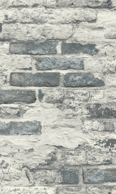 product image of Asperia Concrete Brick Effect Wallpaper in Grey/White 554