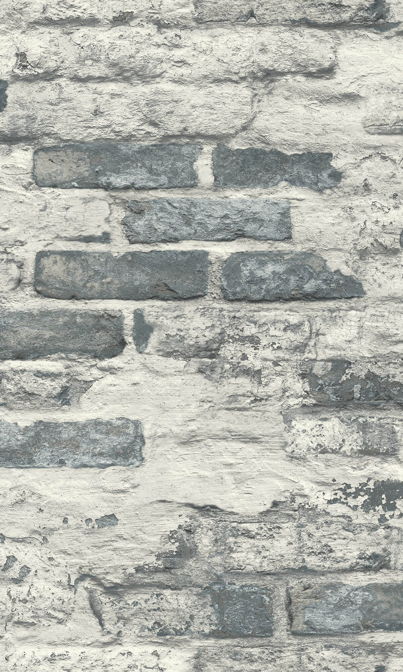 media image for Asperia Concrete Brick Effect Wallpaper in Grey/White 29