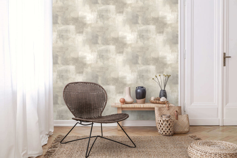 media image for Asperia Plain Concrete Textured Wallpaper in Beige 216