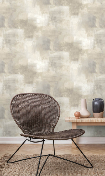 product image for Asperia Plain Concrete Textured Wallpaper in Beige 3