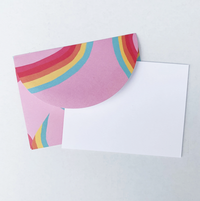product image of rainbow ribbon patterned envelope note set 1 557