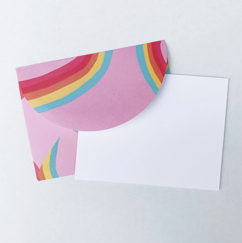 media image for rainbow ribbon patterned envelope note set 1 223