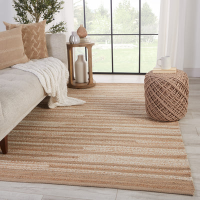 product image for Avena Natural Striped Beige & Cream Rug by Jaipur Living 93