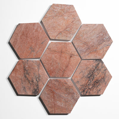 product image of rojo breccia 5 hexagon tile by burke decor rb5hx 1 53