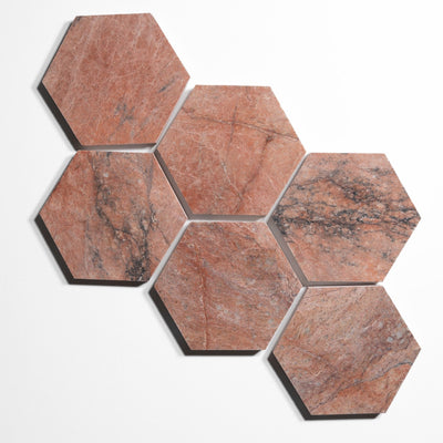 product image for rojo breccia 5 hexagon tile by burke decor rb5hx 5 63