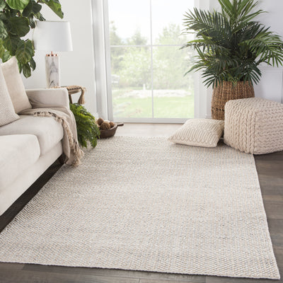 product image for Limon Indoor/ Outdoor Solid Ivory & Gray Area Rug 93