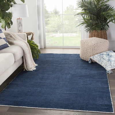 product image for Limon Indoor/ Outdoor Solid Blue & White Area Rug 50
