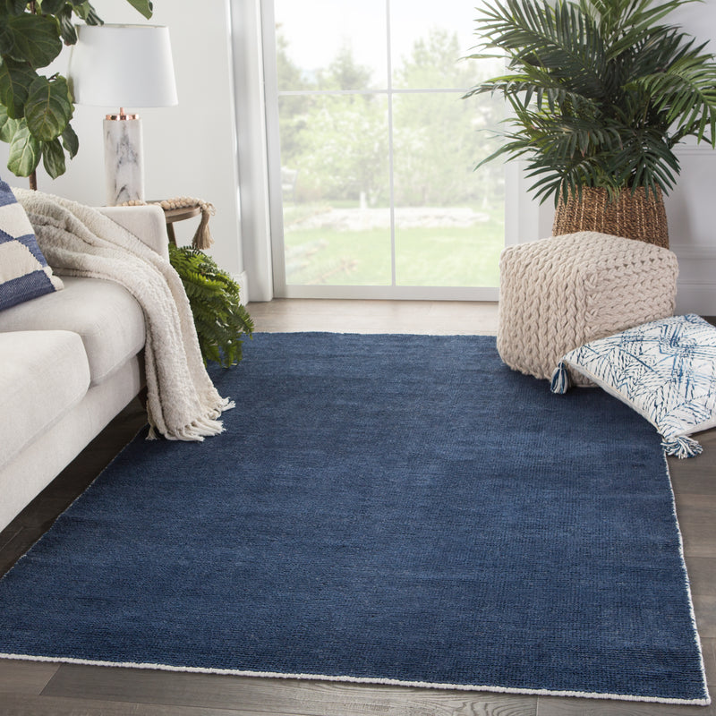 media image for Limon Indoor/ Outdoor Solid Blue & White Area Rug 232