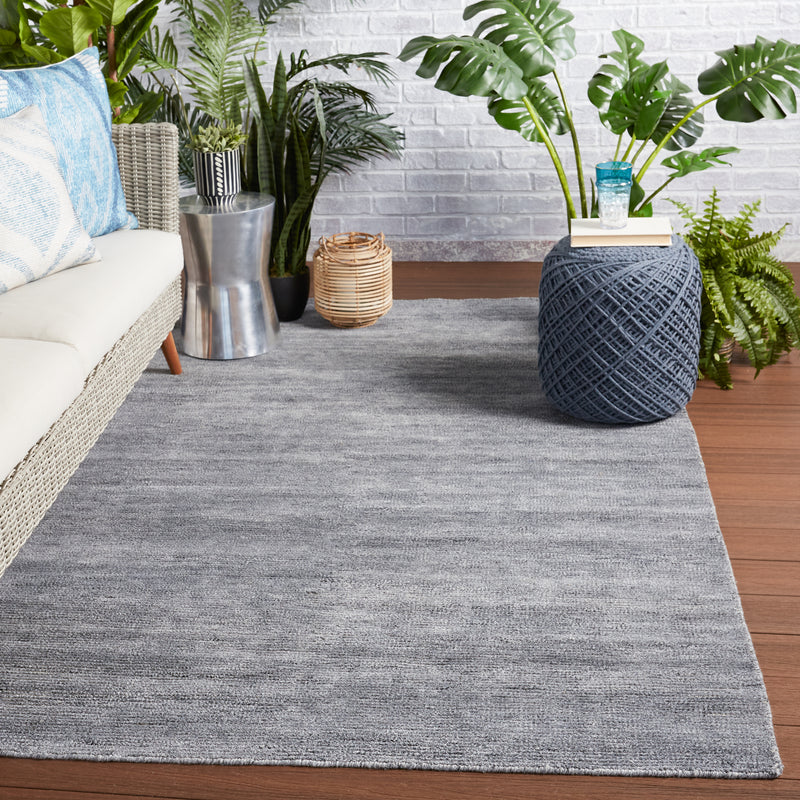 media image for Limon Indoor/Outdoor Solid Grey & Blue Rug by Jaipur Living 284
