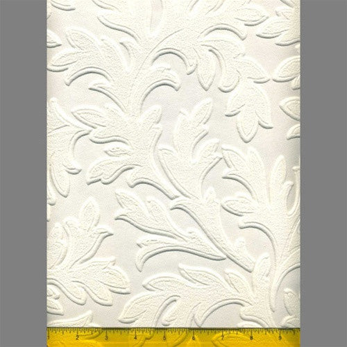media image for Anaglypta Premium Textured Vinyl High Leaf Floral Paintable Wallpaper by Burke Decor 277