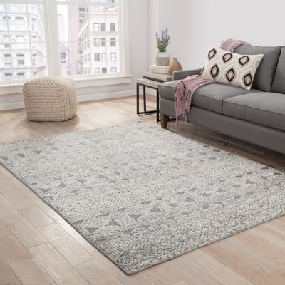 product image for Abelle Hand-Knotted Medallion Gray & White Area Rug 5