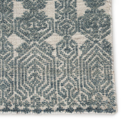 product image for Abelle Hand-Knotted Medallion Teal/ Light Gray Rug by Jaipur Living 80