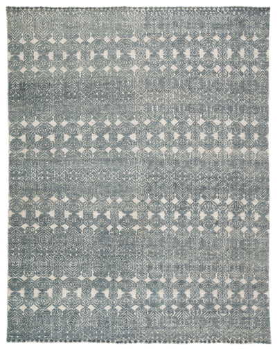 product image of Abelle Hand-Knotted Medallion Teal/ Light Gray Rug by Jaipur Living 53