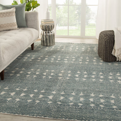 product image for Abelle Hand-Knotted Medallion Teal/ Light Gray Rug by Jaipur Living 7