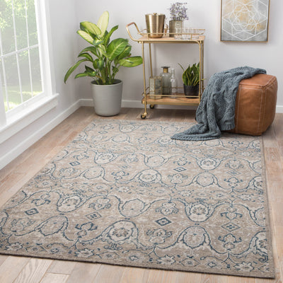 product image for Williamsburg Hand-Knotted Medallion Gray & Navy Area Rug design by Jaipur Living 38