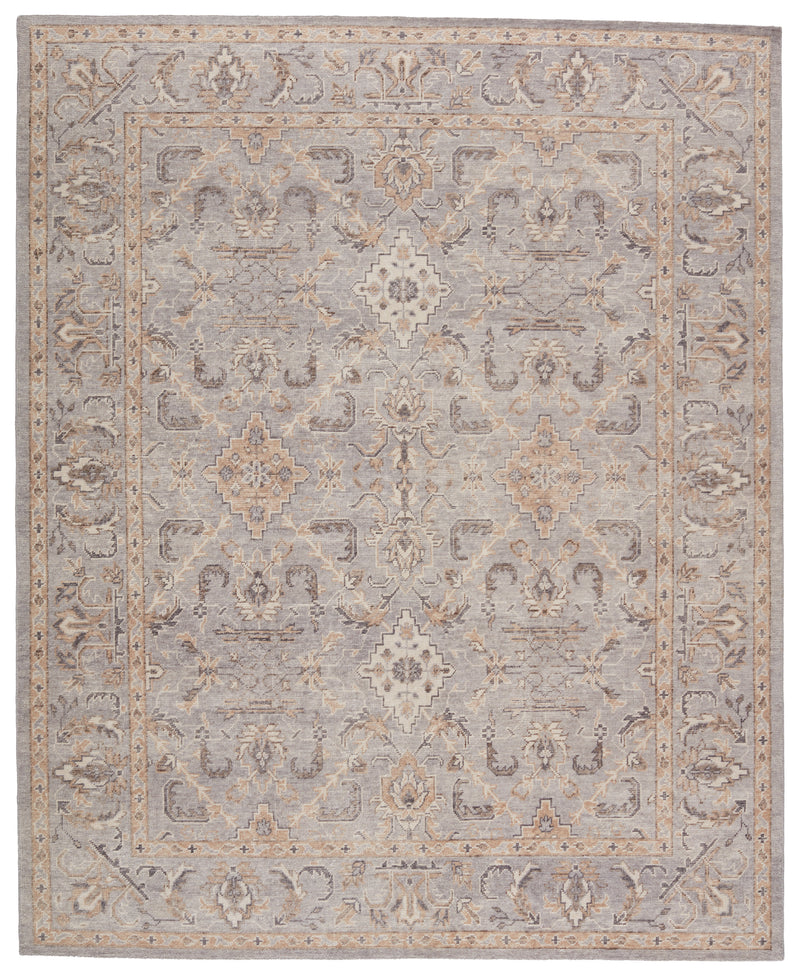 media image for Wyndham Hand-Knotted Trellis Light Grey & Tan Rug by Jaipur Living 235