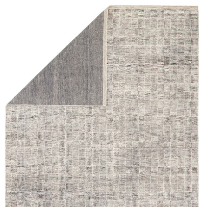 product image for mugler hand knotted geometric ivory black rug design by jaipur 3 12