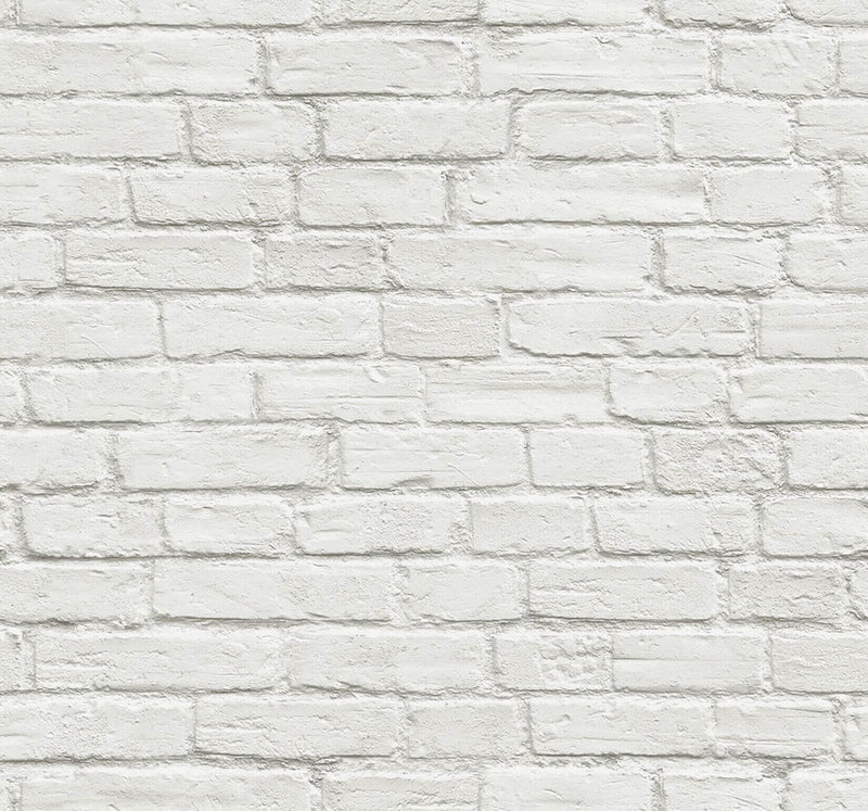 media image for Brick Peel & Stick Wallpaper in White 217