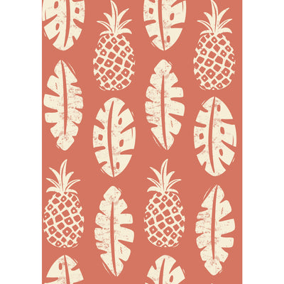 product image of Pineapple Block Print Peel & Stick Wallpaper in Coral by York Wallcoverings 515