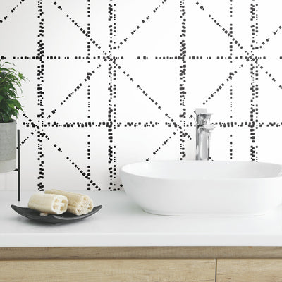 product image for Diamond Grid Specks Black Peel & Stick Wallpaper by York Wallcoverings 86