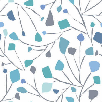 product image for Terrazzo Branch Blue Peel & Stick Wallpaper by York Wallcoverings 63