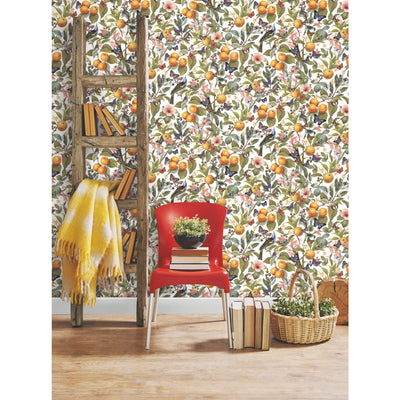 product image for Citrus Peel & Stick Wallpaper in White by RoomMates 88
