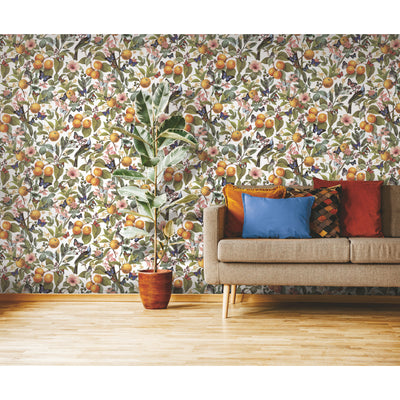 product image for Citrus Peel & Stick Wallpaper in White by RoomMates 85