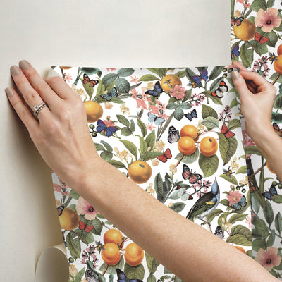 product image for Citrus Peel & Stick Wallpaper in White by RoomMates 1