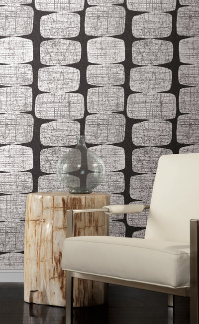 product image for Mid-Century Beads Black Peel & Stick Wallpaper by RoomMates for York Wallcoverings 19