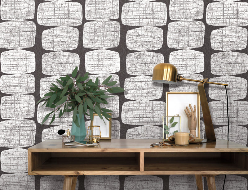 media image for Mid-Century Beads Black Peel & Stick Wallpaper by RoomMates for York Wallcoverings 252