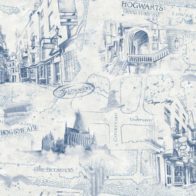 product image of Harry Potter Map Peel & Stick Wallpaper in Blue by RoomMates 556