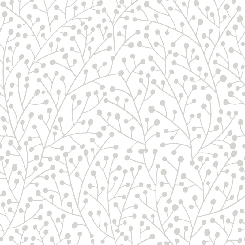 media image for Cat Coquillette Berry Branches Peel & Stick Wallpaper in Grey 244