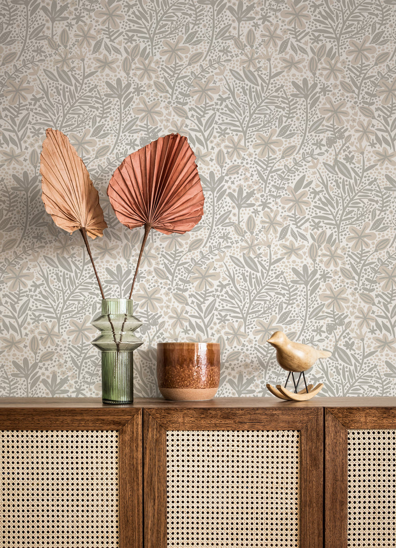 media image for Cat Coquillette Porcelain Garden Peel & Stick Wallpaper in Neutral 299