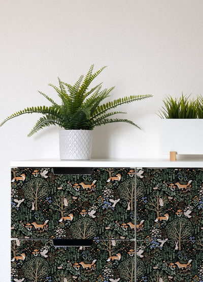 product image for Clara Jean Folklore Forest Wallpaper in Black 9