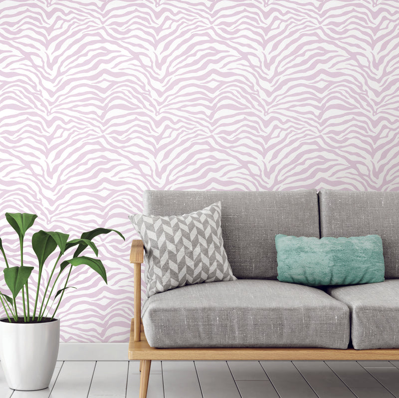 media image for Zebra Purple Peel And Stick Wallpaper by RoomMates for York Wallcoverings 262