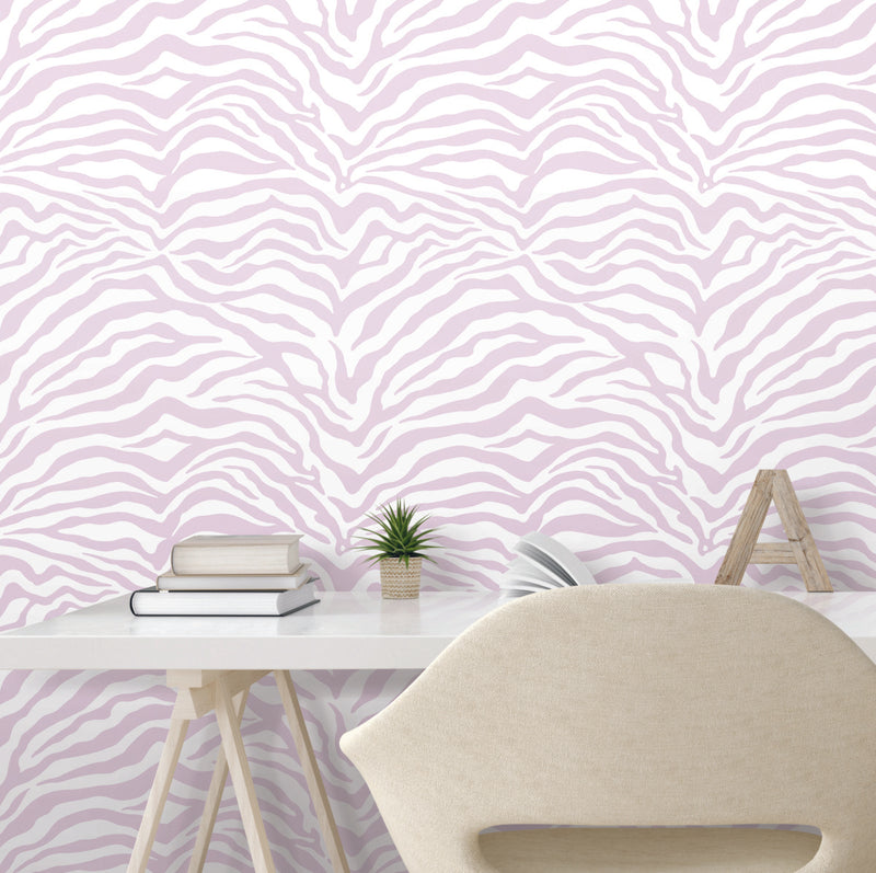 media image for Zebra Purple Peel And Stick Wallpaper by RoomMates for York Wallcoverings 244