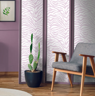 product image for Zebra Purple Peel And Stick Wallpaper by RoomMates for York Wallcoverings 6