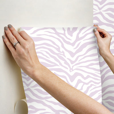 product image for Zebra Purple Peel And Stick Wallpaper by RoomMates for York Wallcoverings 95