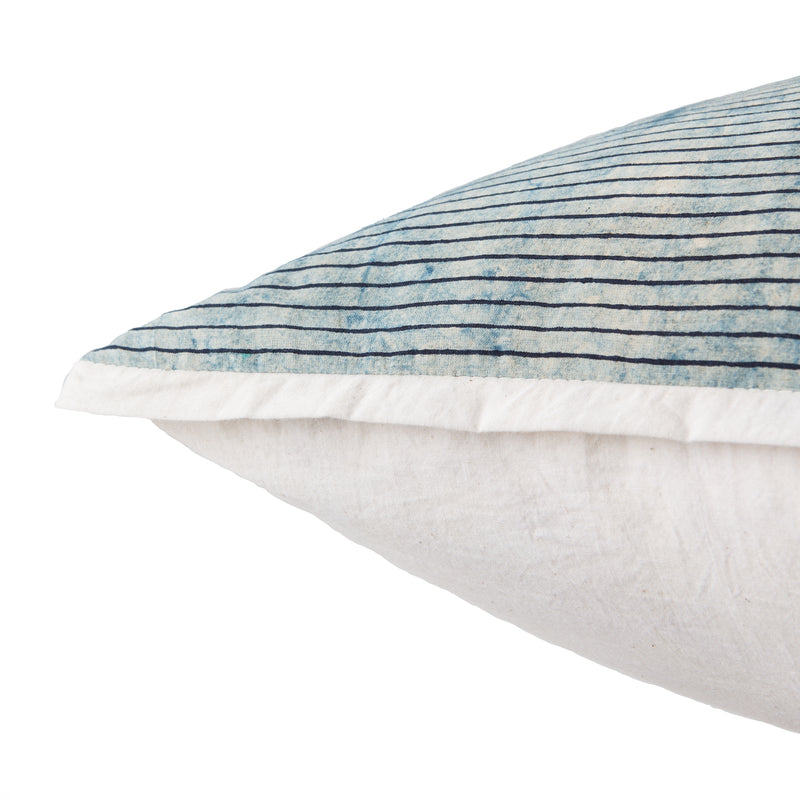 media image for alicia handmade stripe blue white throw pillow design by jaipur 2 254