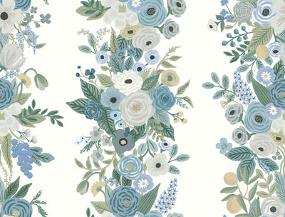 product image of Garden Party Trellis Wallpaper in Indigo Multi from the Rifle Paper Co. 2nd Edition by York Wallcoverings 555
