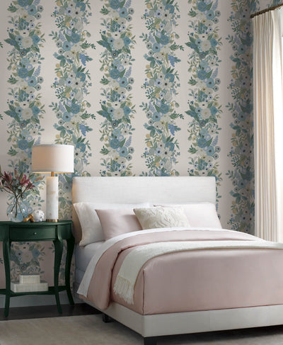 product image for Garden Party Trellis Wallpaper in Indigo Multi from the Rifle Paper Co. 2nd Edition by York Wallcoverings 65
