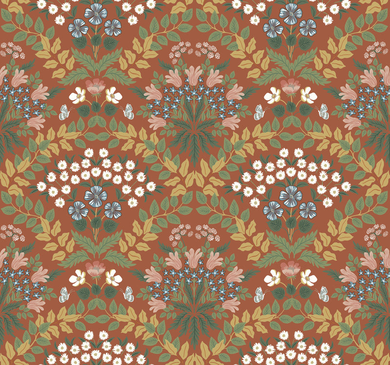 media image for Bramble Wallpaper in Rust from the Rifle Paper Co. 2nd Edition by York Wallcoverings 258