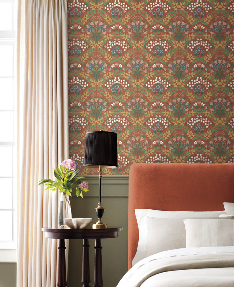 media image for Bramble Wallpaper in Rust from the Rifle Paper Co. 2nd Edition by York Wallcoverings 254