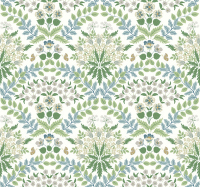 product image of Bramble Wallpaper in Blue/Green from the Rifle Paper Co. 2nd Edition by York Wallcoverings 583