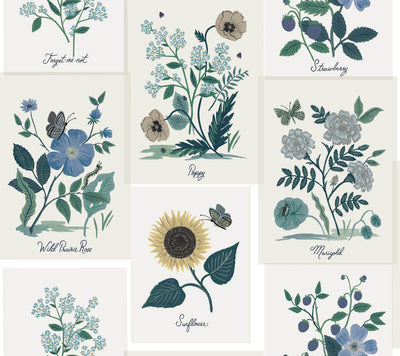 product image of Botanical Prints Wallpaper in Indigo from the Rifle Paper Co. 2nd Edition by York Wallcoverings 575