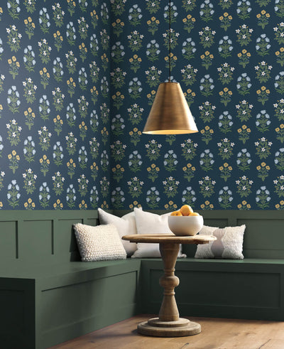 product image of Mughal Rose Wallpaper in Navy from the Rifle Paper Co. 2nd Edition by York Wallcoverings 556