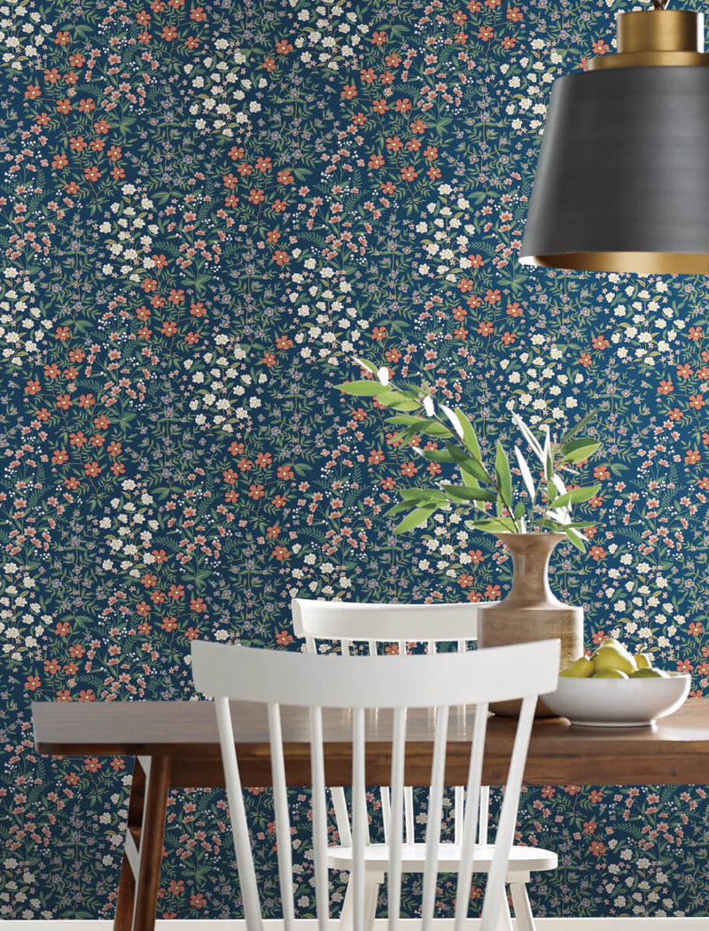 media image for Wildwood Garden Wallpaper in Navy from the Rifle Paper Co. 2nd Edition by York Wallcoverings 275