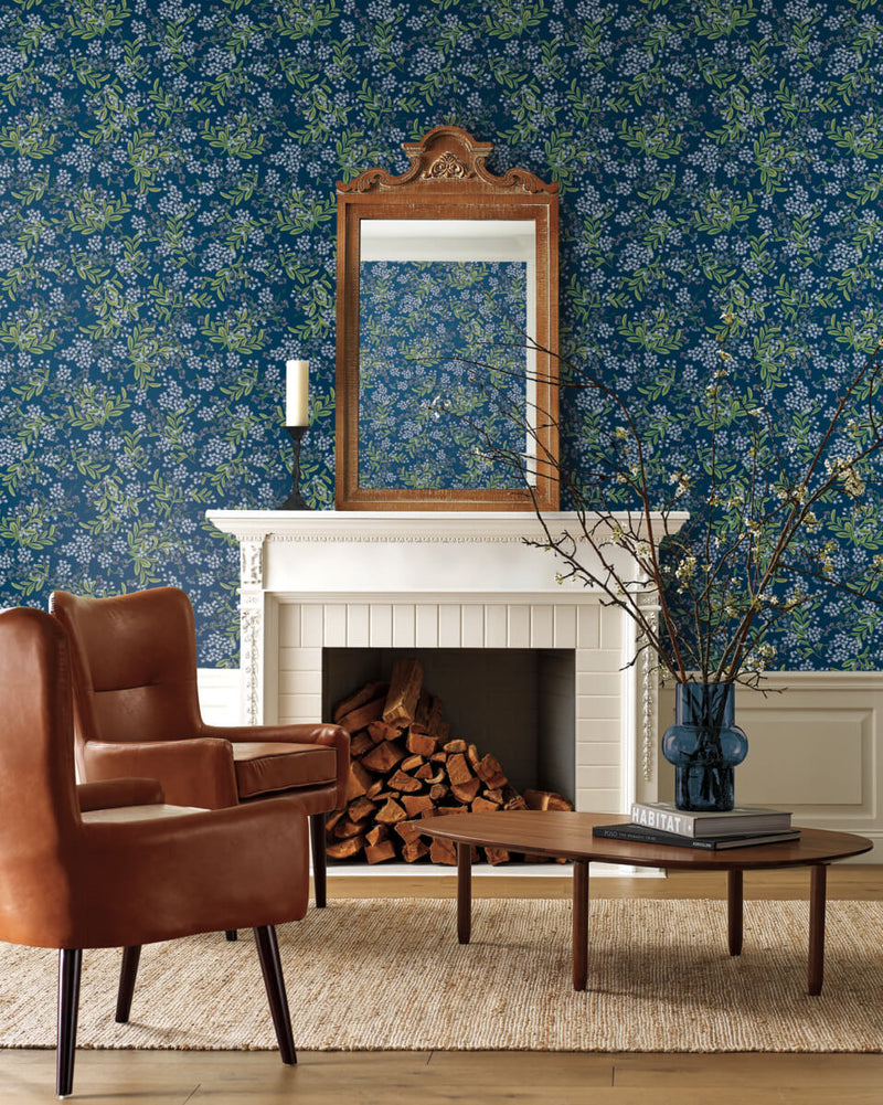 media image for Cornflower Wallpaper in Navy from the Rifle Paper Co. 2nd Edition by York Wallcoverings 258