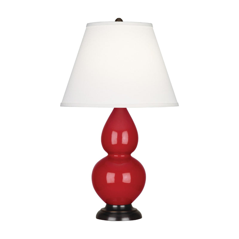 media image for ruby red glazed ceramic double gourd accent lamp by robert abbey ra rr10 6 263